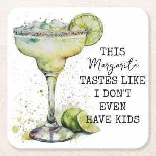 Porta-copo De Papel Quadrado Essa Margarita gosta que eu nem tenho filhos
