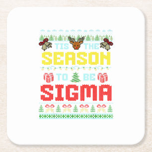 Porta-copo De Papel Quadrado Esta É A Época De Sigma Christmas Brainrot Iron
