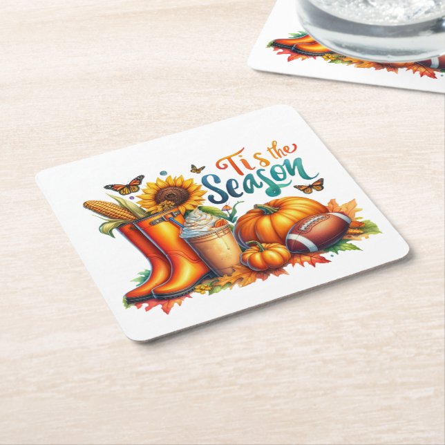 Porta-copo De Papel Quadrado Esta é a estação (Inclinado)