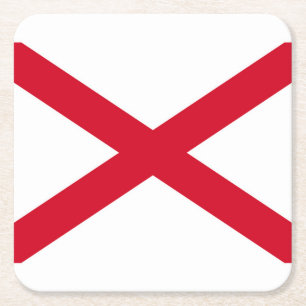 Porta-copo De Papel Quadrado Estado do Alabama Flag Design