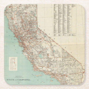 Porta-copo De Papel Quadrado Estados da Califórnia 2