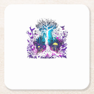 Porta-copo De Papel Quadrado Estética Fey Gótico Emo Goblincore Floresta Gráfic