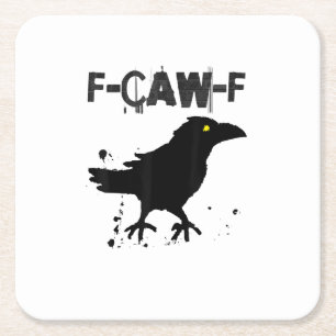Porta-copo De Papel Quadrado Estilo Criativo Humor Grunge Café Caw Corvo
