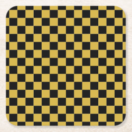 Porta-copo De Papel Quadrado Estilo de Padrão Quadrado Branco com Dourado Metál