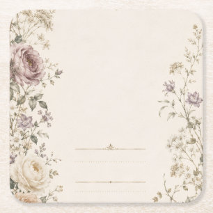 Porta-copo De Papel Quadrado Estilo de papelaria de casamento de jardim vintage