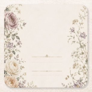 Porta-copo De Papel Quadrado Estilo de papelaria de casamento de jardim vintage