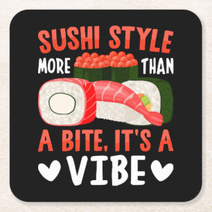 Porta-copo De Papel Quadrado Estilo de Sushi Mais do que uma Mordida