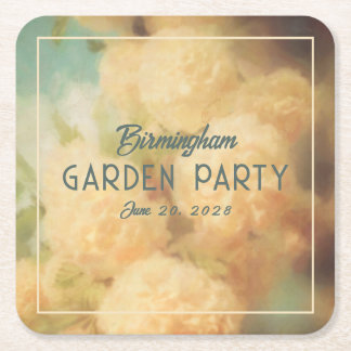 Porta-copo De Papel Quadrado Estilo de Vintage Flores de Neve no Quadrado de Fr