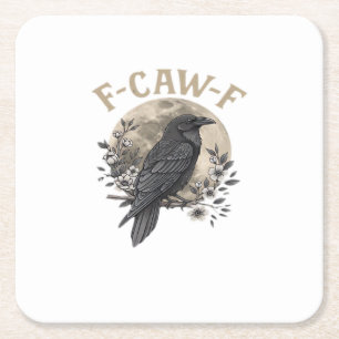 Porta-copo De Papel Quadrado Estilo Gráfico Divertido de Ave F Caw F Raven