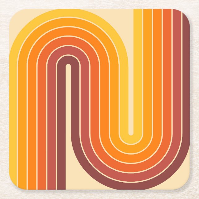 Porta-copo De Papel Quadrado Estilo Moderno do meio século (Frente)