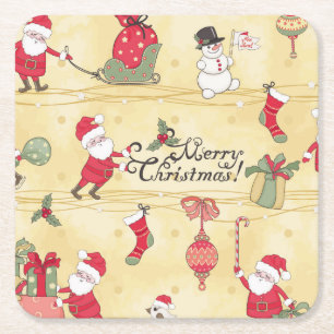 Porta-copo De Papel Quadrado Estilo Russo de Vintage de Natal