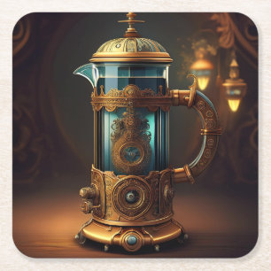 Porta-copo De Papel Quadrado Estilo Steampunk Imprensa Francesa