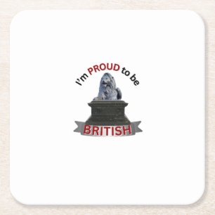 Porta-copo De Papel Quadrado Estou Orgulhoso de ser britânico