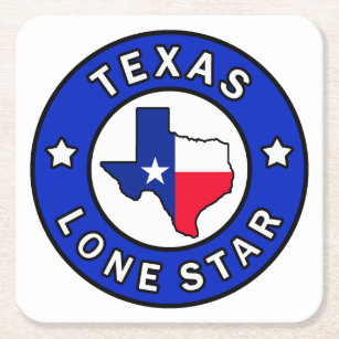 Porta-copo De Papel Quadrado Estrela solitária de Texas