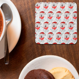 Porta-copo De Papel Quadrado Estrelas de Natal Samoyed Dog Breed