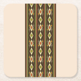 Porta-copo De Papel Quadrado Ethiopian Tebeb Pattern