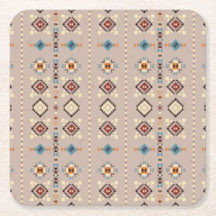 Porta-copo De Papel Quadrado Étnica: padrão tribal sem descontinuidades