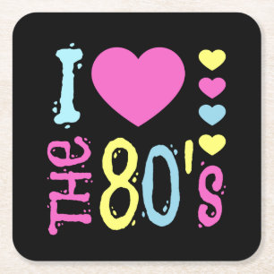 Porta-copo De Papel Quadrado Eu adoro a fantasia da Disco dos anos 80