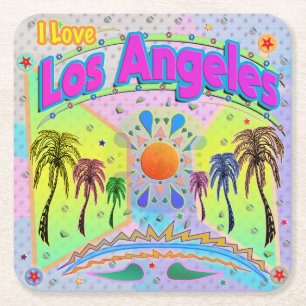 Porta-copo De Papel Quadrado EU AMO Los Angeles Calm Desire Coaster