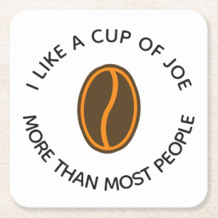 Porta-copo De Papel Quadrado Eu gosto de uma xícara de café mais...   Frases Di