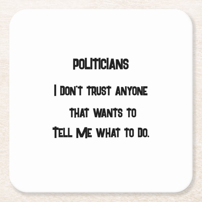 Porta-copo De Papel Quadrado Eu não confio (Frente)