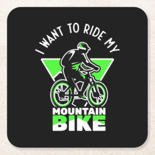 Porta-copo De Papel Quadrado Eu Quero Andar Na Minha Bicicleta De Montanha