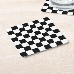 Porta-copo De Papel Quadrado Eu sangro competindo o costume Checkered branco