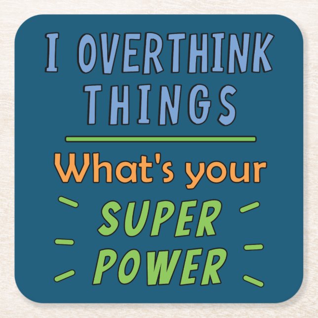 Porta-copo De Papel Quadrado Eu Sobrepenso Coisas (Frente)