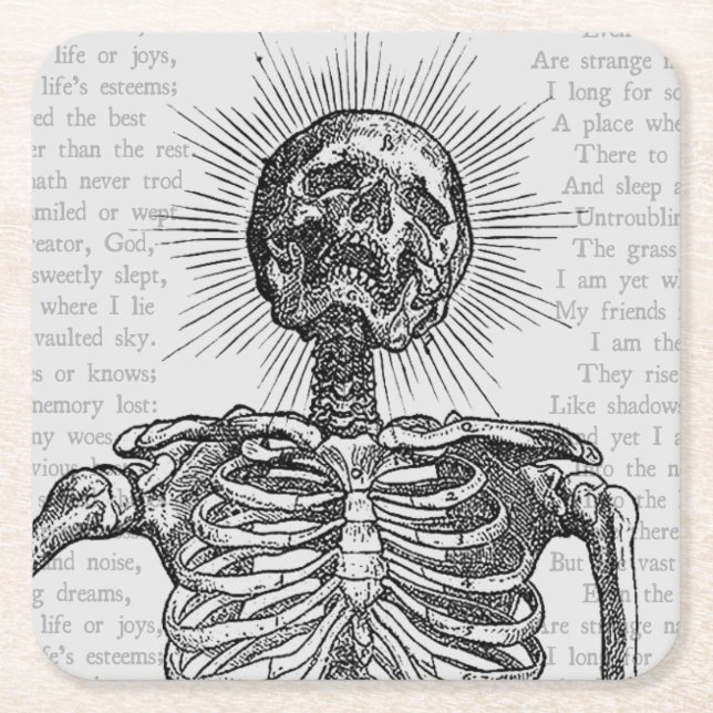 PORTA-COPO DE PAPEL QUADRADO +[ EU SOU ESQUELETON! ]+ (Frente)