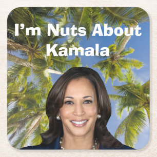 Porta-copo De Papel Quadrado Eu sou Loucos sobre Kamala