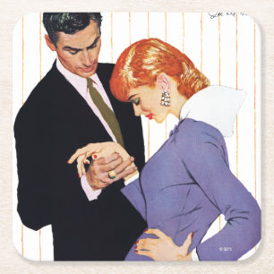 Porta-copo De Papel Quadrado Eu te amo, Mama Menina