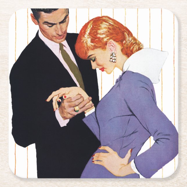 Porta-copo De Papel Quadrado Eu te amo, Mama Menina 2 (Frente)