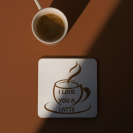 Porta-copo De Papel Quadrado Eu te amo uma design engraçada romântica latente