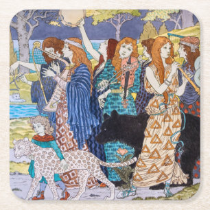 Porta-copo De Papel Quadrado Eugene Grasset - Painel Decorativo Harmonia