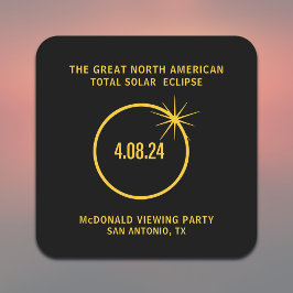 Porta-copo De Papel Quadrado Excelente Norte-Americano Total Eclipse Solar 04.0