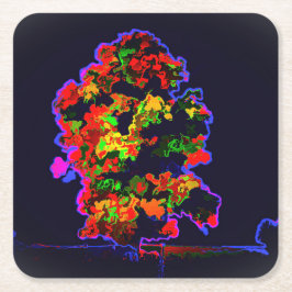 Porta-copo De Papel Quadrado Explosão de árvore neon