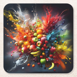 Porta-copo De Papel Quadrado explosão de fruta