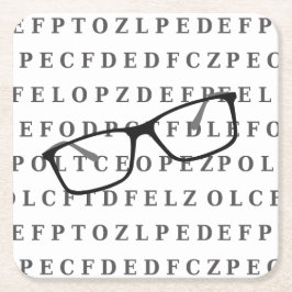 Porta-copo De Papel Quadrado Eye Test Chart and Specs Fun Optician