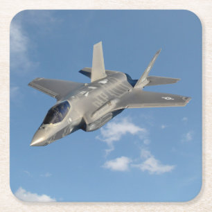 Porta-copo De Papel Quadrado F-35 Relâmpago II Pantera Jato no Céu