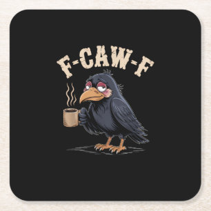 Porta-copo De Papel Quadrado F Caw F Café Corvo Gótico Corvo Engraçado Hallowee
