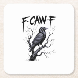 Porta-copo De Papel Quadrado F-Caw-F Corvo Engraçado Corvo Temporada Assustador