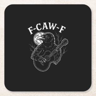 Porta-copo De Papel Quadrado F Caw F Corvo Engraçado Guitarra Estilo Vintage Ha