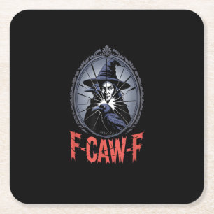 Porta-copo De Papel Quadrado F-Caw-F Corvo Engraçado Lua Ave Gótica Halloween C