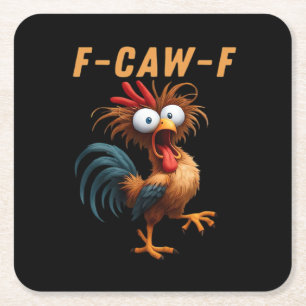 Porta-copo De Papel Quadrado F-Caw-F Corvo Gótico Humor Engraçado Estilo Vintag