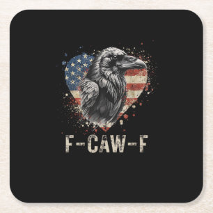 Porta-copo De Papel Quadrado F-Caw-F Corvo Pássaro Coração Bandeira EUA Vintage