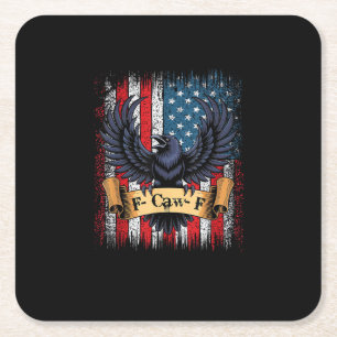 Porta-copo De Papel Quadrado F-Caw-F Corvo Pássaro Retro Bandeira EUA Vintage F