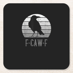 Porta-copo De Papel Quadrado F-Caw-F Corvo Pássaro Retro Lua Vintage F-Caw-F