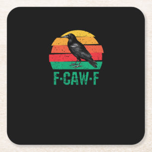 Porta-copo De Papel Quadrado F-Caw-F Corvo Pássaro Retro Pôr do Sol Vintage F-C