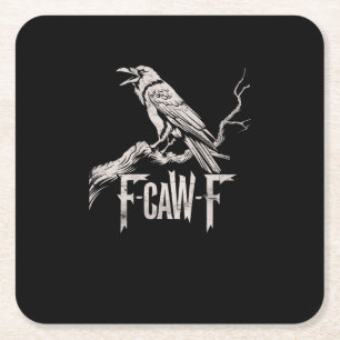 Porta-copo De Papel Quadrado F-Caw-F Corvo Trocadilho Pássaro Engraçado Grunge 