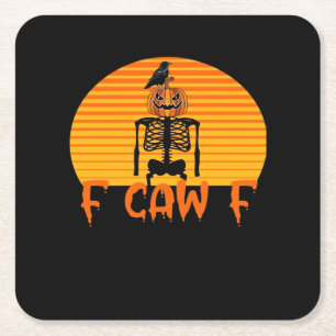 Porta-copo De Papel Quadrado F-Caw-F Crow Clássico Estético Casual